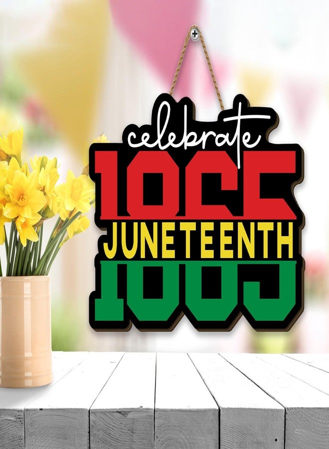 Yarcooly Juneteenth Door Sign Black History Month Front Wooden Wreath African American Hanging Decor Juneteenth Decorations for Home Party - Image 5