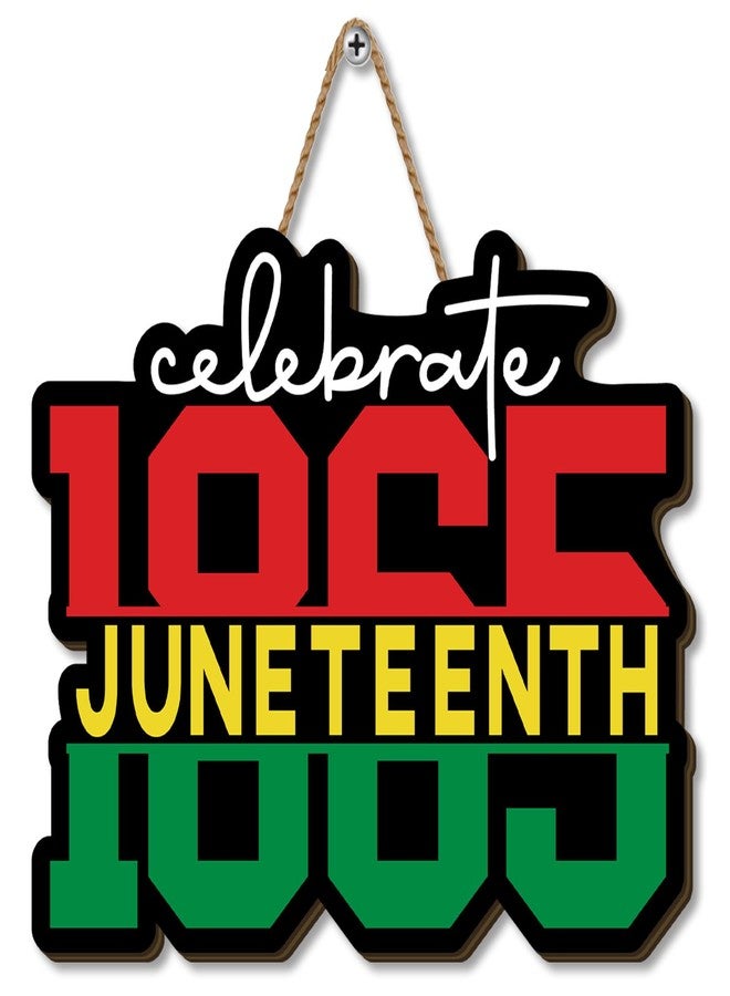 Yarcooly Juneteenth Door Sign Black History Month Front Wooden Wreath African American Hanging Decor Juneteenth Decorations for Home Party - Image 1