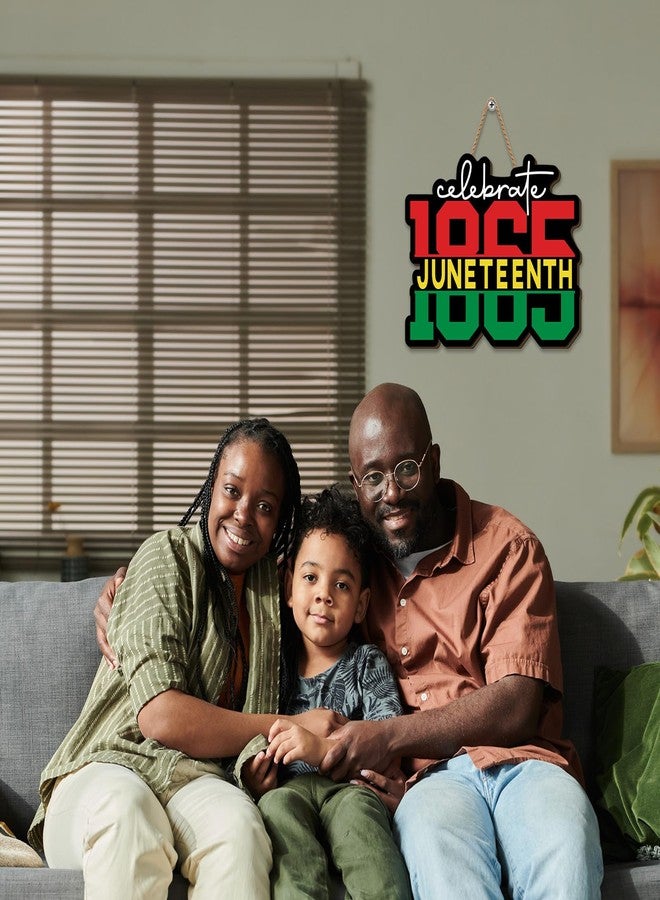 Yarcooly Juneteenth Door Sign Black History Month Front Wooden Wreath African American Hanging Decor Juneteenth Decorations for Home Party - Image 4
