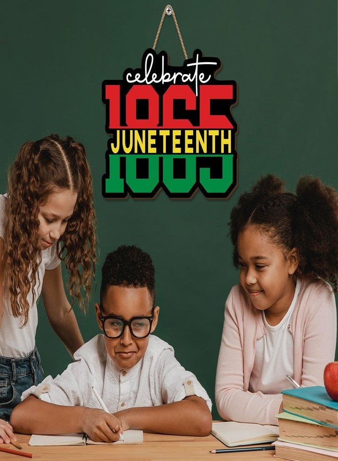Yarcooly Juneteenth Door Sign Black History Month Front Wooden Wreath African American Hanging Decor Juneteenth Decorations for Home Party - Image 3