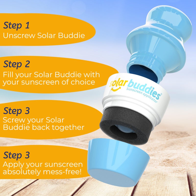 Solar Buddies Sunscreen Applicator - Single Full Pink - Refillable Roll on Sponge Sunscreen, Suncream & Lotion Applicator For Kids, Adults & Families - Holds 3.4fl oz, Perfect Size for Travel - Image 5