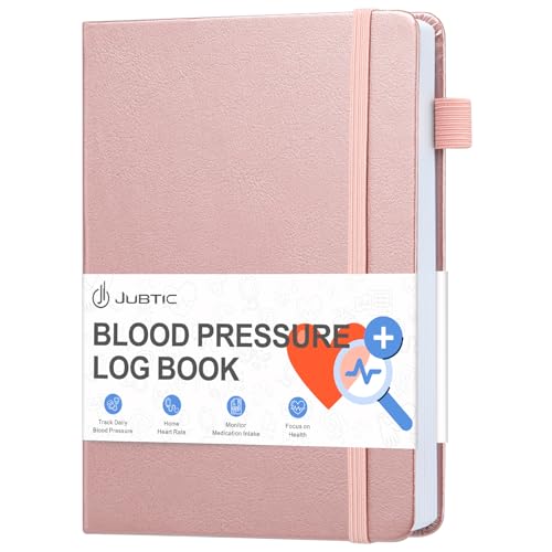 JUBTIC Blood Pressure Log Book: Daily/Weekly Health Journal – Track BP, Pulse, Medications & Symptoms – Hypertension Management Planner for Seniors & Adults – Compact 5.6"x8.5" (140 Pages)-Rose Gold - Image 1