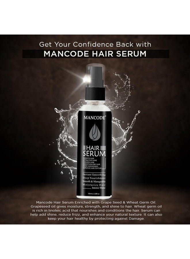 MAN CODE Mancode Hair Serum For Men Instant Shine & Smoothness Regular Use For Dry & Wet Hair Gives Frizz Free Soft & Silky Hair - 100Ml (Men'S Hair Serum, 100Ml E 3.38Fl Oz.)  - Image 2