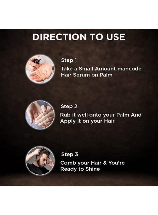 MAN CODE Mancode Hair Serum For Men Instant Shine & Smoothness Regular Use For Dry & Wet Hair Gives Frizz Free Soft & Silky Hair - 100Ml (Men'S Hair Serum, 100Ml E 3.38Fl Oz.)  - Image 4
