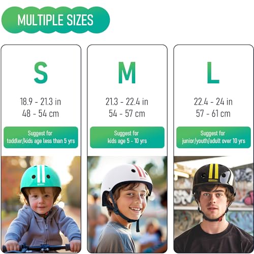 MOUNTALK خوذة دراجة للأطفال من عمر 3-5/5-8 سنوات، خوذات سكيت بورد/دراجة/تزلج للأولاد والبنات/أسود غير لامع، حجم متوسط للأطفال الكبار/الصغار - Image 2