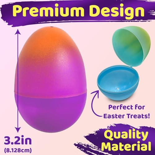 stargo 8 Pack Plastic Easter Eggs Empty 32 Large Plastic Eggs Fillable for Easter Egg Hunt Easter Egg Basket Party Favor Surprise Egg Set of Multicolored Ombre Pastel Eggs - Image 5