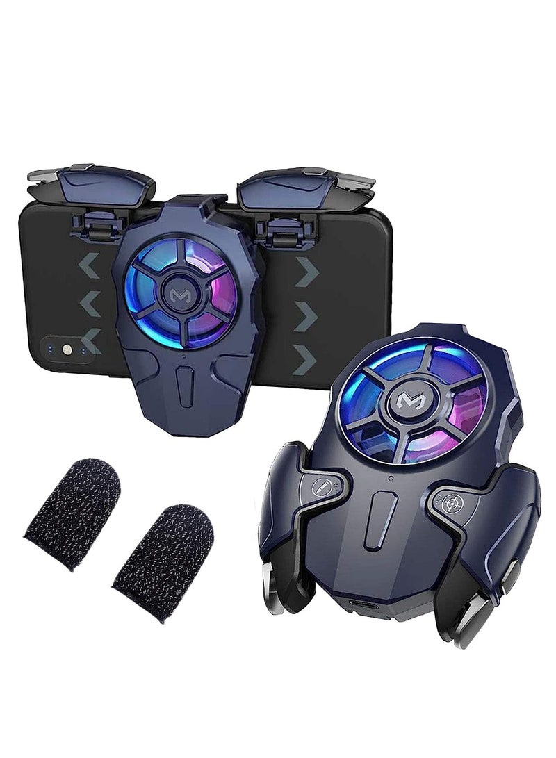 Mobile Game Controller Detachable Auto High Frequency Click Mobile Gaming Trigger Fan Cooler,Pubg Gaming Joystick Trigger Gamepad Cooler with Rgb Light - Image 1