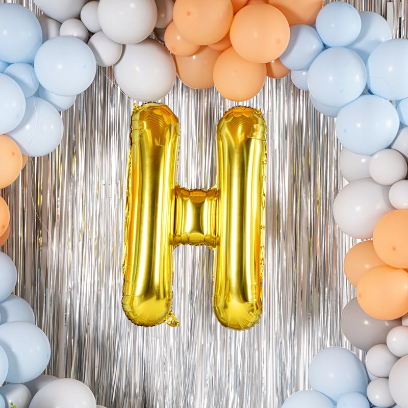 Restaurantware بالون حروف بالونيفاي 40 بوصة، بالون حروف كبير - حرف H، بالون مائي ذاتي الإغلاق، بالون ميرا الذهبي، حلقة تعليق، زينة لعيد الميلاد، الزفاف، أو التخرج - Image 3