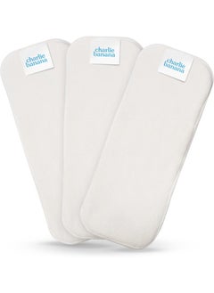 Charlie Banana Charlie Banana Baby Super Absorbent Deluxe Reusable and Washable Fleece Inserts for Cloth Diapers, Newborn/Booster Size, 3 Pack  - Image 1