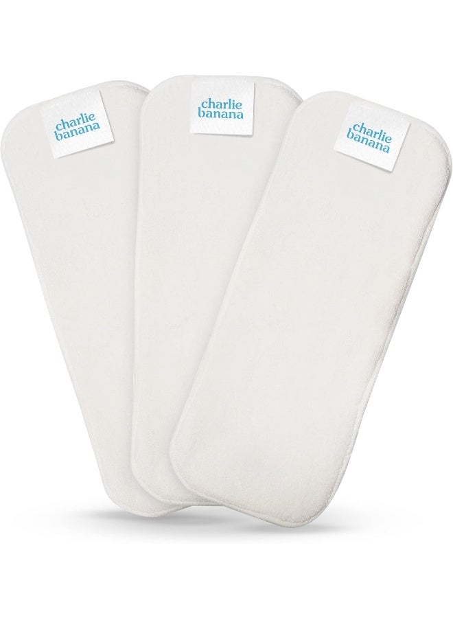 Charlie Banana Baby Super Absorbent Deluxe Reusable and Washable Fleece Inserts for Cloth Diapers, Newborn/Booster Size, 3 Pack - Image 1