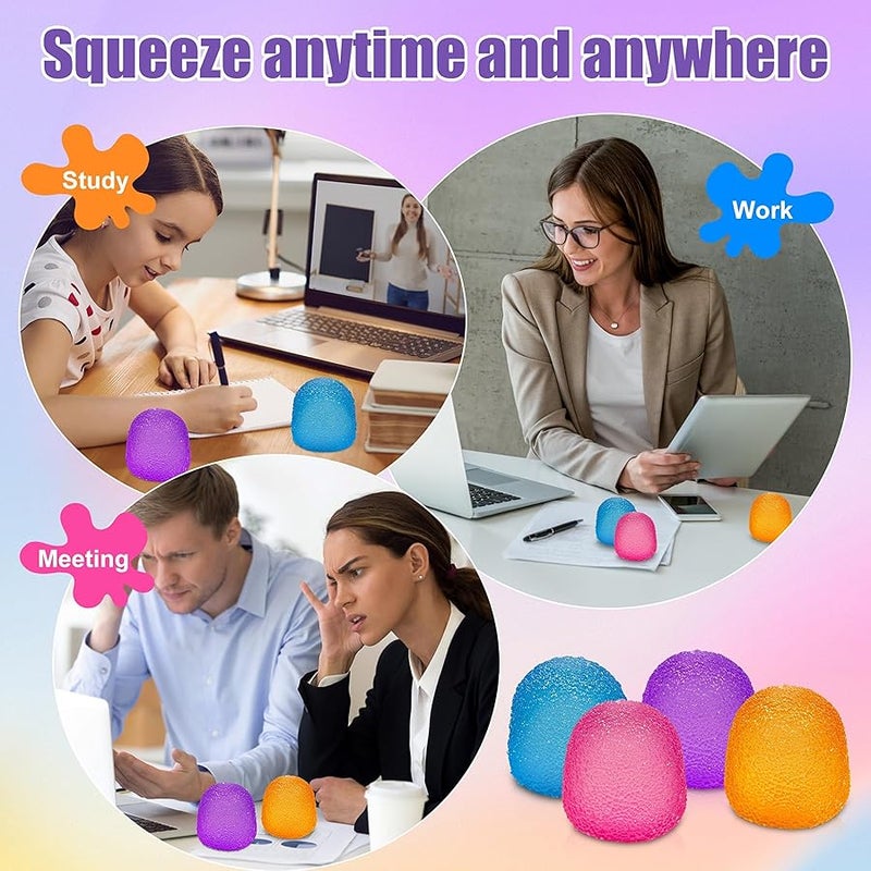 QITAI 4PCS Stress Balls,Squishy Fidget Toys for Kids and Adults, Super Solid Sugar Balls for Classroom Prize Favors Easter Basket Stuffers & Easter Gifts - Image 5