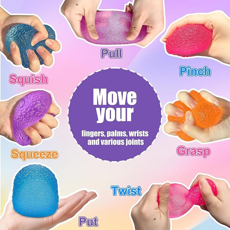 QITAI 4PCS Stress Balls,Squishy Fidget Toys for Kids and Adults, Super Solid Sugar Balls for Classroom Prize Favors Easter Basket Stuffers & Easter Gifts - Image 4