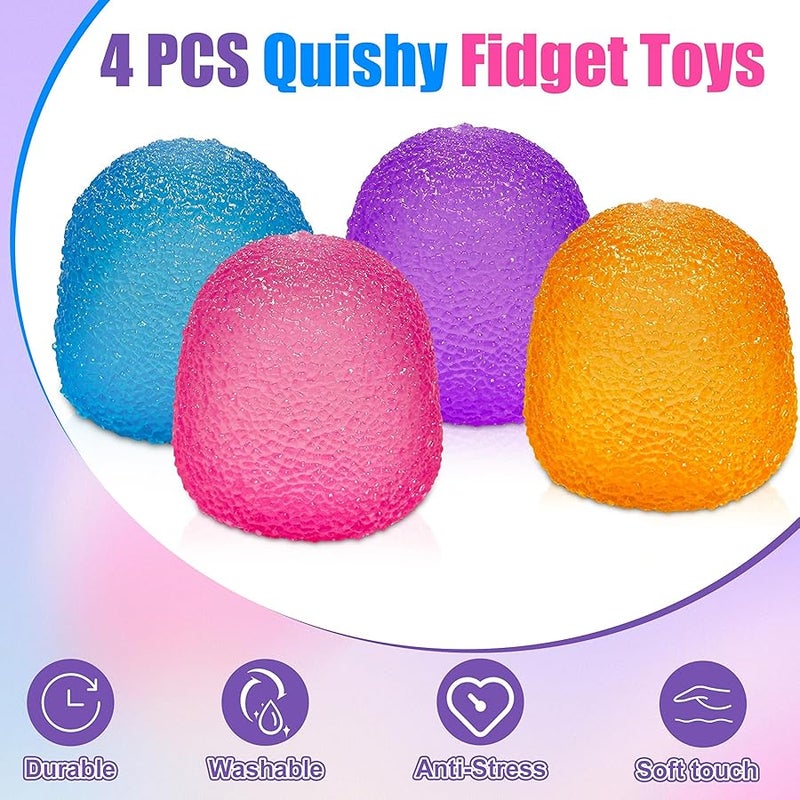 QITAI 4PCS Stress Balls,Squishy Fidget Toys for Kids and Adults, Super Solid Sugar Balls for Classroom Prize Favors Easter Basket Stuffers & Easter Gifts - Image 3