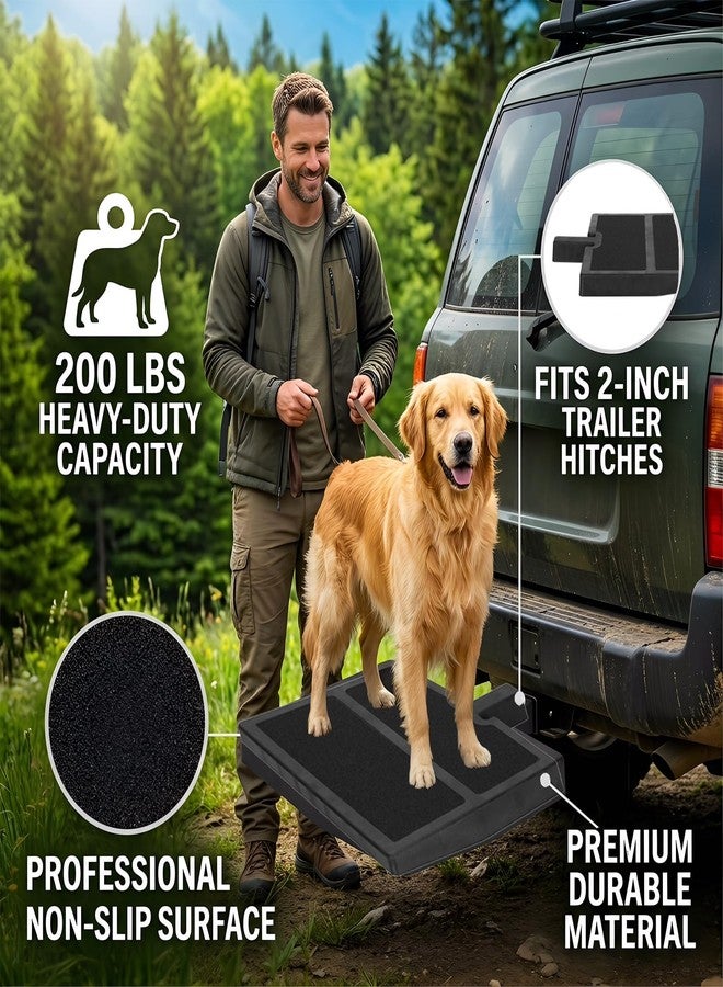 Bullro Pet Hitch Step for 2 Inch Trailer Receiver, Dog Hitch Step Helps Dogs Get in & Out of Car Van SUV, Hitch Step for Dogs Supports 200lbs, Portable Lightweight with Anti-Slip Pad - Image 3