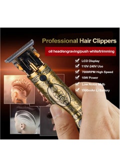 R.VIHAN Professional Hair Clipper RV-985A | USB Rechargeable Cordless Hair & Beard Trimmer for Men | 5V 1200mA 5W Power, 3 Comb Attachments, Portable Wireless Grooming Kit, Rechargeable Electric Shaver for Personal & Professional Use  - Image 5