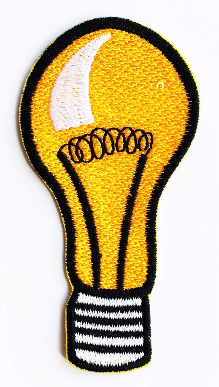 Chick Chick Light Bulb Electric lamp Kids Cartoon Iron on Patch Embroidered Patch Supplies for Jacket Bags Jeans Backpack Clothes DIY 
