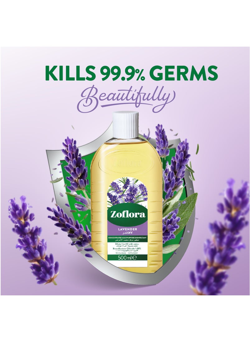 Zoflora Concentrated Multipurpose Disinfectant Lavender 500ml  - Image 2