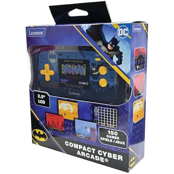 - BATMAN - COMPACT CYBER ARCADE PORTABLE CONSOLE, 150 GAMES, LCD COLOUR SCREEN, BATTERY OPERATED, BLACK/BLUE, JL2367BAT - Image 3