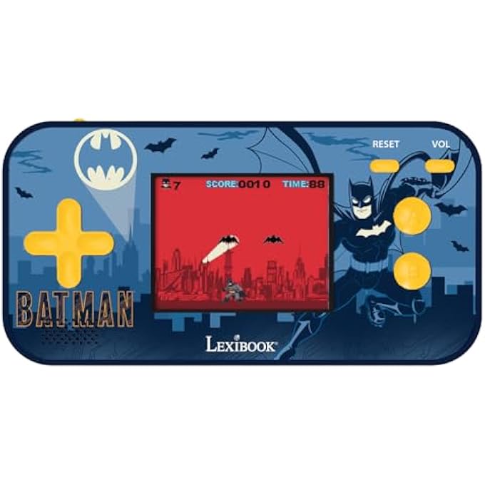 - BATMAN - COMPACT CYBER ARCADE PORTABLE CONSOLE, 150 GAMES, LCD COLOUR SCREEN, BATTERY OPERATED, BLACK/BLUE, JL2367BAT - Image 1