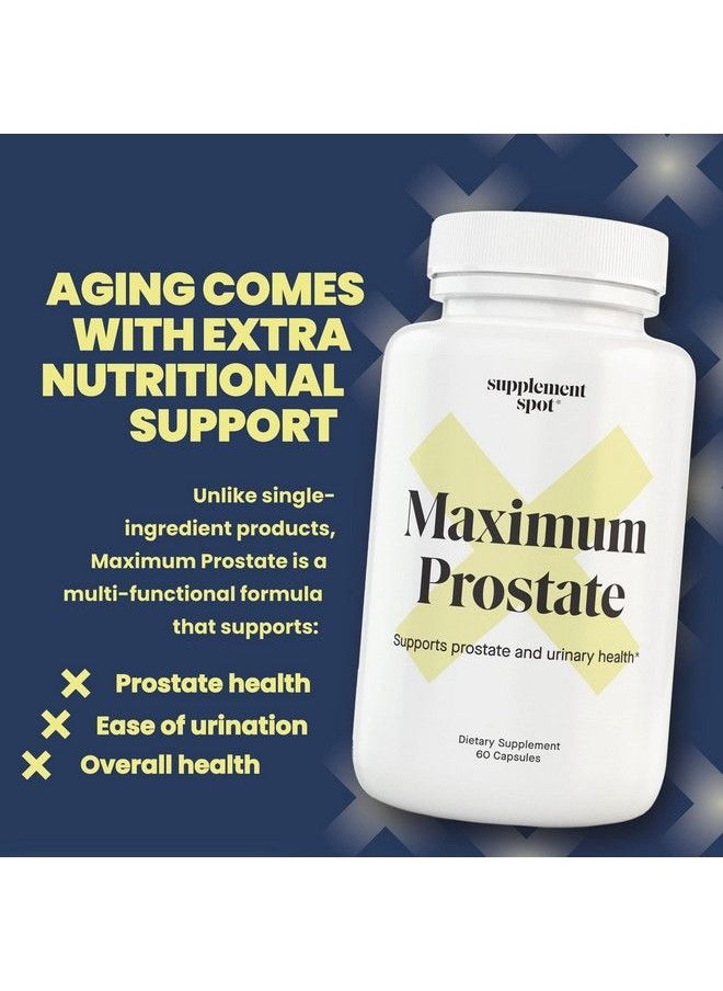 Supplement Spot - Maximum Prostate Supplements For Men 600 Mg Beta Sitosterol & 100 Mg Dim Supplement Per Serving Prostate Health Supplements For Men For Prostate Support & Bladder Control (60 Caps) - Image 1