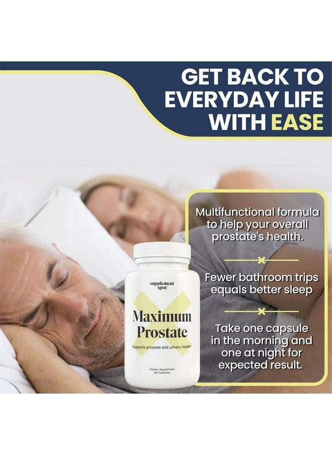 Supplement Spot - Maximum Prostate Supplements For Men 600 Mg Beta Sitosterol & 100 Mg Dim Supplement Per Serving Prostate Health Supplements For Men For Prostate Support & Bladder Control (60 Caps) - Image 1