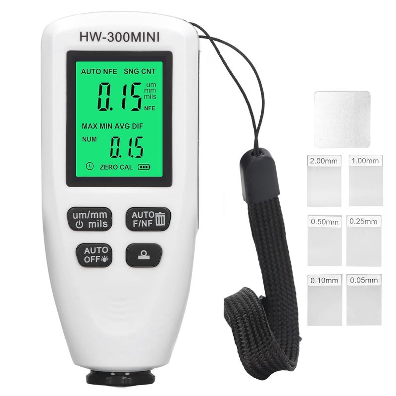 White Automotive Paint Thickness Gauge Fast Accurate Portable ABS Car Coating Meter - Image 1