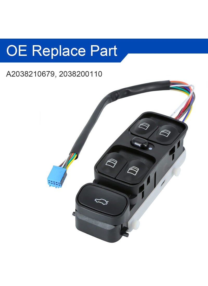 MOJTBE Power Window Master Switch Compatible with 2001-2005 Mercedes Benz C240 C320 2003-2007 C230 2006 2007 C280 C350 02-04 C32 AMG 05-06 C55 AMG Replace OE# 2038200110 Driver Side  - Image 5