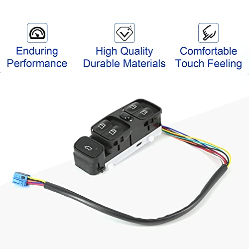 MOJTBE Power Window Master Switch Compatible with 2001-2005 Mercedes Benz C240 C320 2003-2007 C230 2006 2007 C280 C350 02-04 C32 AMG 05-06 C55 AMG Replace OE# 2038200110 Driver Side - Image 4