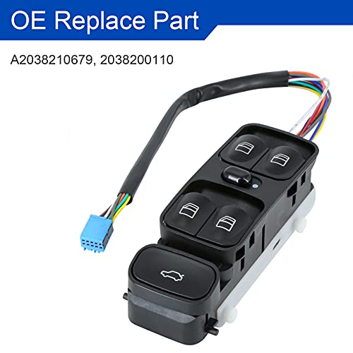 MOJTBE Power Window Master Switch Compatible with 2001-2005 Mercedes Benz C240 C320 2003-2007 C230 2006 2007 C280 C350 02-04 C32 AMG 05-06 C55 AMG Replace OE# 2038200110 Driver Side - Image 5