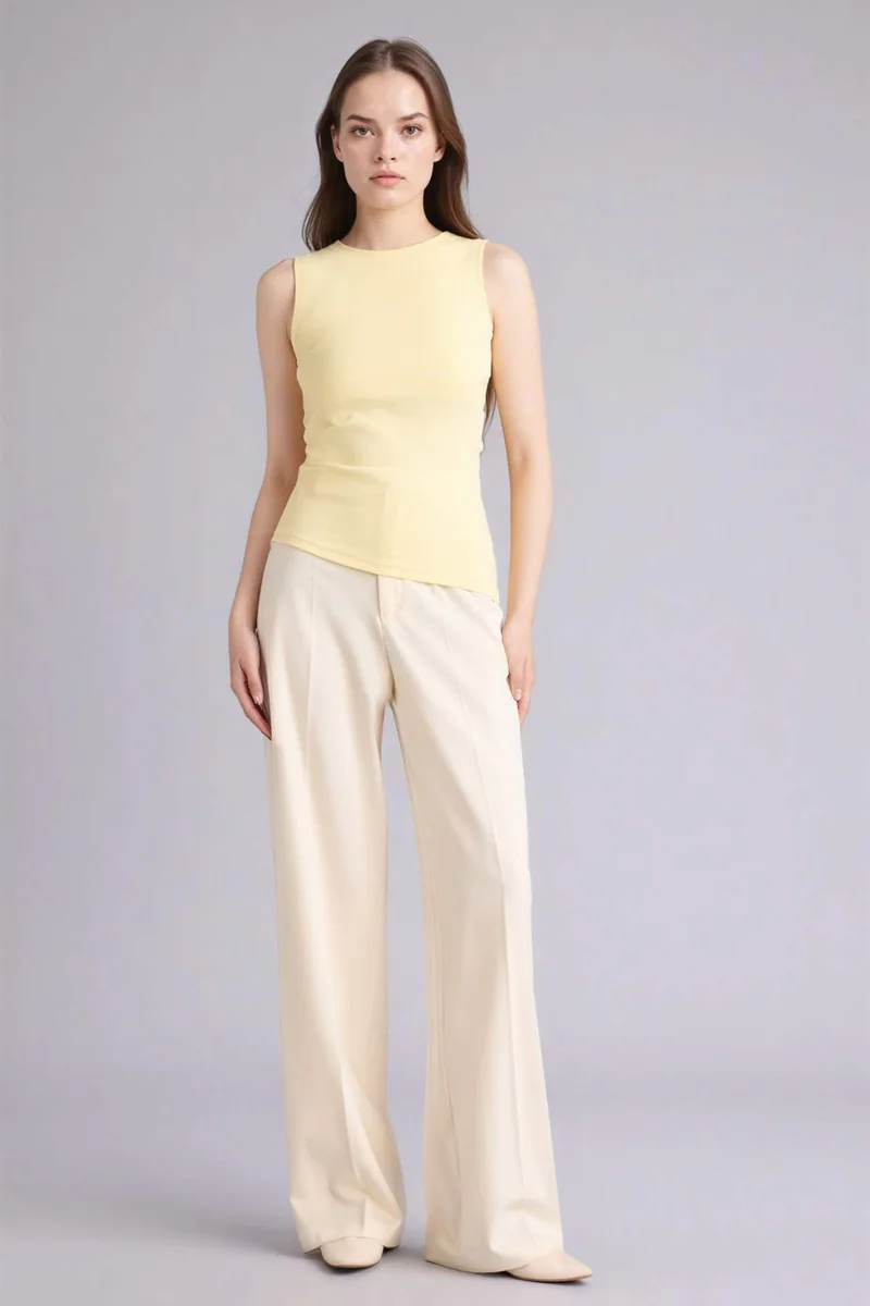 ديفاكتو Slim Fit Ribana Crew Neck Tank Top