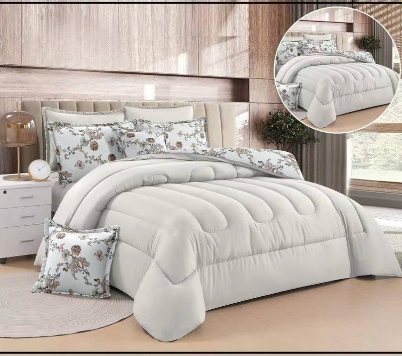 A luxurious 7-piece microfiber double bed set that adds a touch of elegance and comfort to your bedroom.