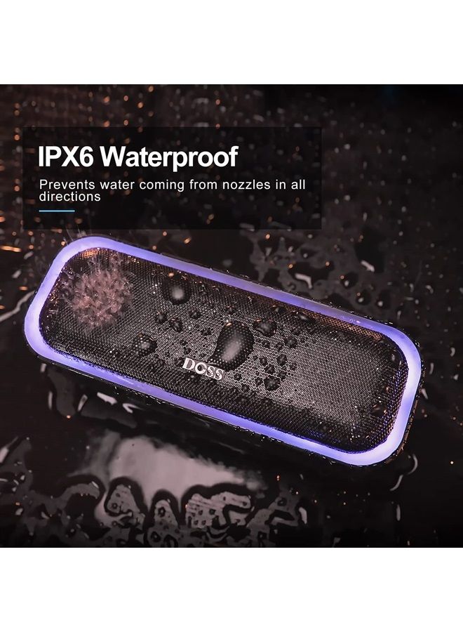 Doss SoundBox Pro Bluetooth Speaker with 20W Stereo Sound, Active Extra Bass, IPX6 Waterproof, Bluetooth 5.0, TWS Pairing, Multi-Colors Lights, 20 Hrs Playtime, Speaker for Beach, Outdoor(Upgraded) - Image 3