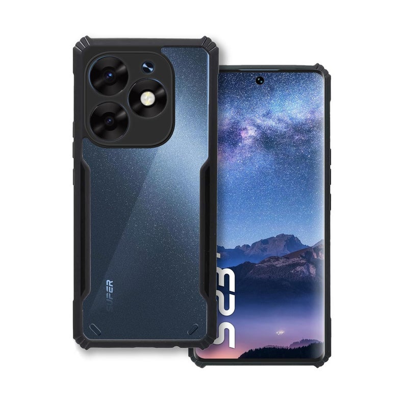 Plus 360 Degree Protection Black Border Back Cover for iTel S23+ | itel S23Plus - Black - Image 5
