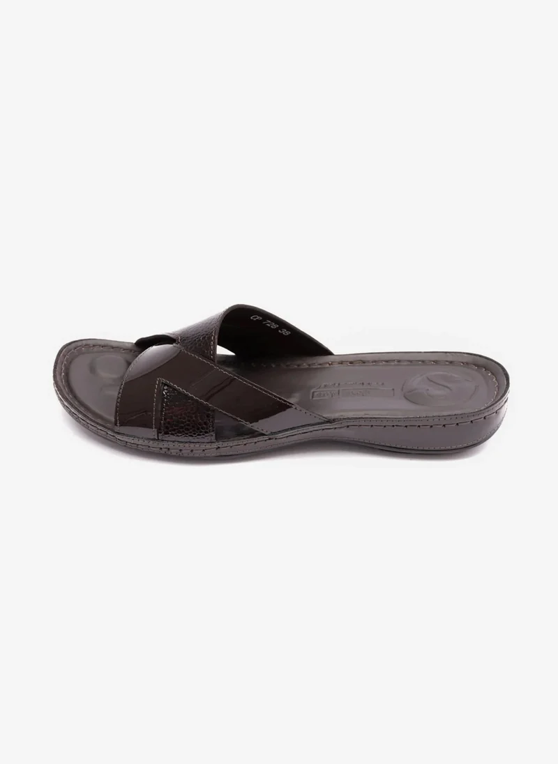 Comfort Plus COMFORT PLUS SOFT FOOTBED PATENT LEATHER WOMENS SANDAL BROWN