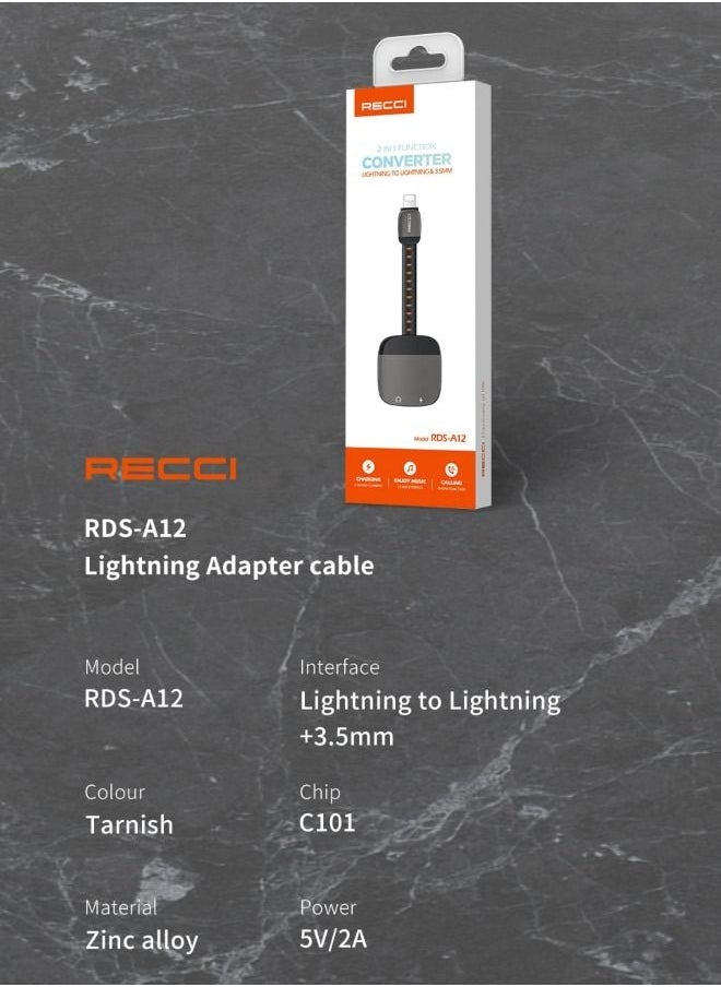 Lightning to Lightning +3.5mm Adapter Interface Lightning to Lightning +3.5mm-RDS-A12
