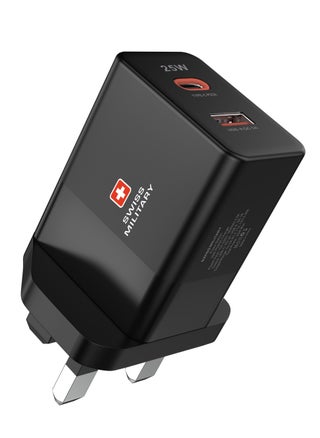 25W USB C PD Fast Charger, Dual Port Type-C QC3.0 Wall Adapter UK Plug, compatible with iPhone iPhone 14, 14 Pro/Pro Max /13/12 /12 Mini/12 Pro Max, Galaxy -Black - pzsku/Z12826BA1AD2FD5A77FE8Z/45/_/1654154155/3d4246f2-ef81-4587-8d2f-a5a8e47372dc