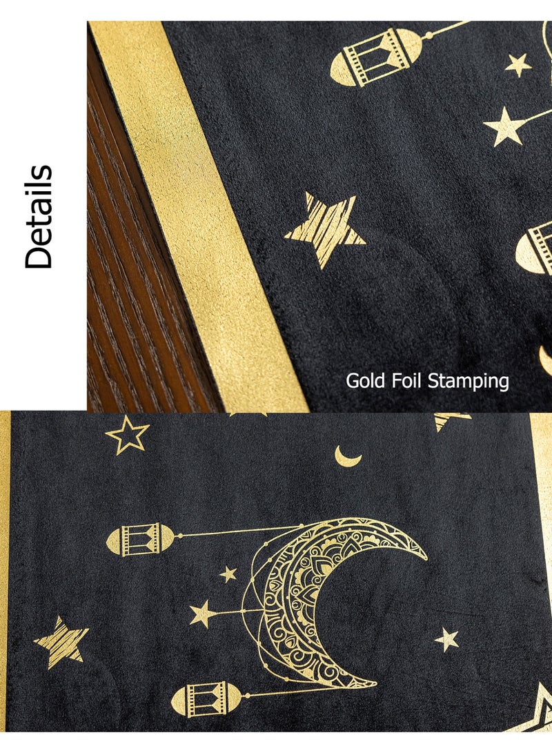 HomeNoor Black Ramadan Eid Table Runner, Gold Moon Star Foil Print, Luxury Modern Home Decor for Festival Banquet Wedding Daily Use, 33×180CM - Image 3