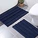 NICETOWN NICETOWN Navy Blue Bathroom Rugs, Ultra Thick and Soft Texture Chenille Plush Floor Mats Hand-Tufted Bath Rug with - Image 2