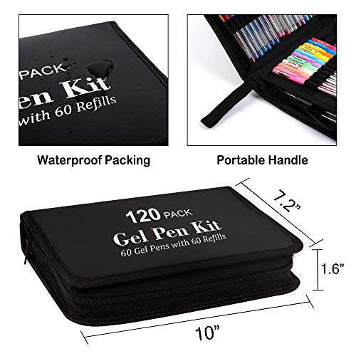 Lelix Gel Pens, 120 Pack Gel Pen Set, 60 Unique Colors with 60 Refills for Adults Coloring Books Drawing Doodling Crafts Scrapbooking Journaling - Image 3