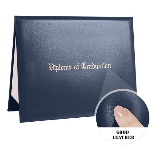 Misscom Diploma Cover 8.5" x11" Diploma Holder of Graduation Leatherette Padded Certificate (Navy) - Image 2