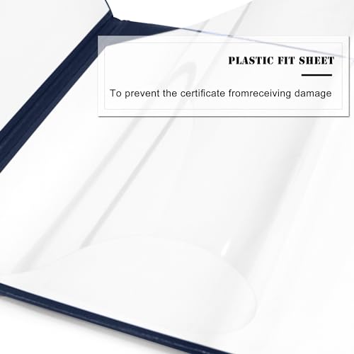 Misscom Diploma Cover 8.5" x11" Diploma Holder of Graduation Leatherette Padded Certificate (Navy) - Image 4