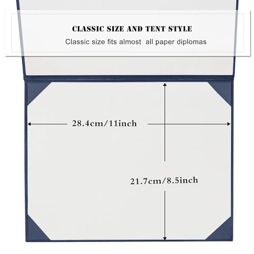 Misscom Diploma Cover 8.5" x11" Diploma Holder of Graduation Leatherette Padded Certificate (Navy) - Image 3