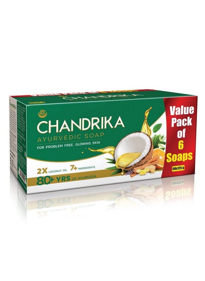 Chandrika صابون الأيورفيدا المصنوع يدويًا 125 جرام (عبوة من 6 قطع)  - Image 2