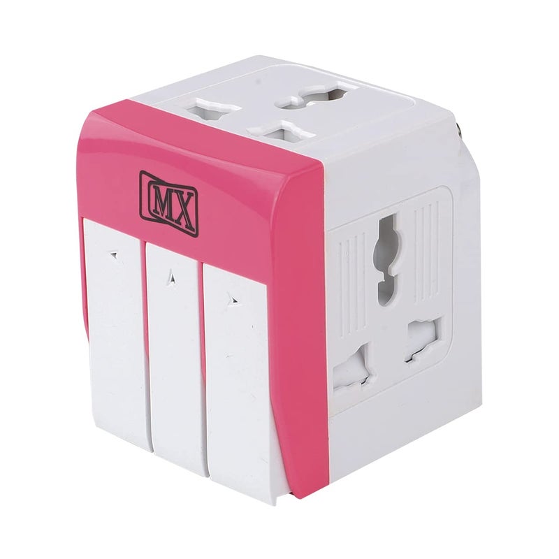 MX 3 Pin Multi Plug Adapter with Universal Sockets, Individual Power Switches, Safety Shutters & LED Indicators | 5A-250V 3-Way Extension Socket for Home, Office & Travel Use - Image 3
