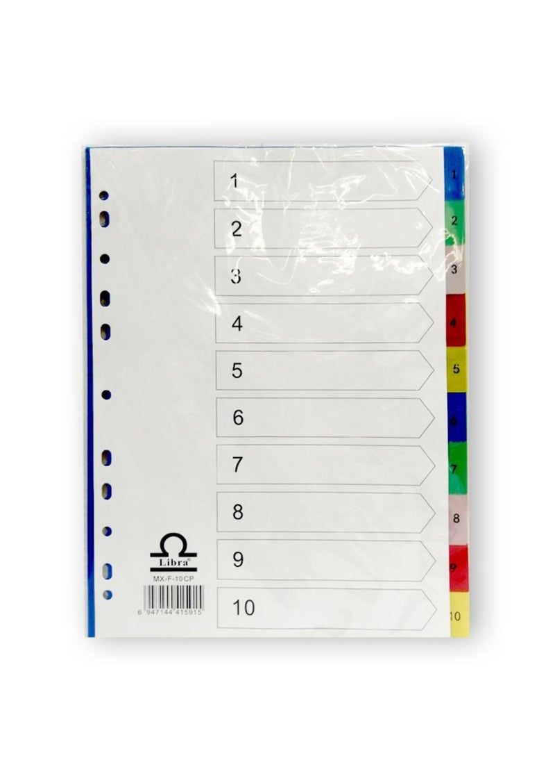 Libra 10-Piece A4 Paper Divider Multicolour - Image 2