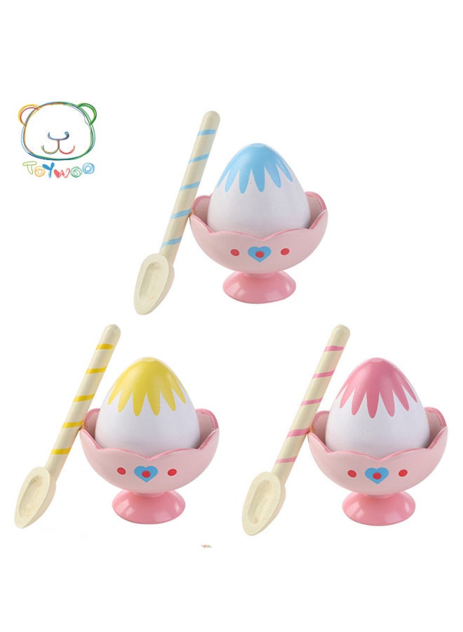 Wooden Kitchen Toy Set For Children Ice Cream Strawberry Sundae Dessert Pretend Play Educational Wooden Toys For Boys And Girls-Color:Sundae Ice Cream (strawberry Flavor) - Image 2