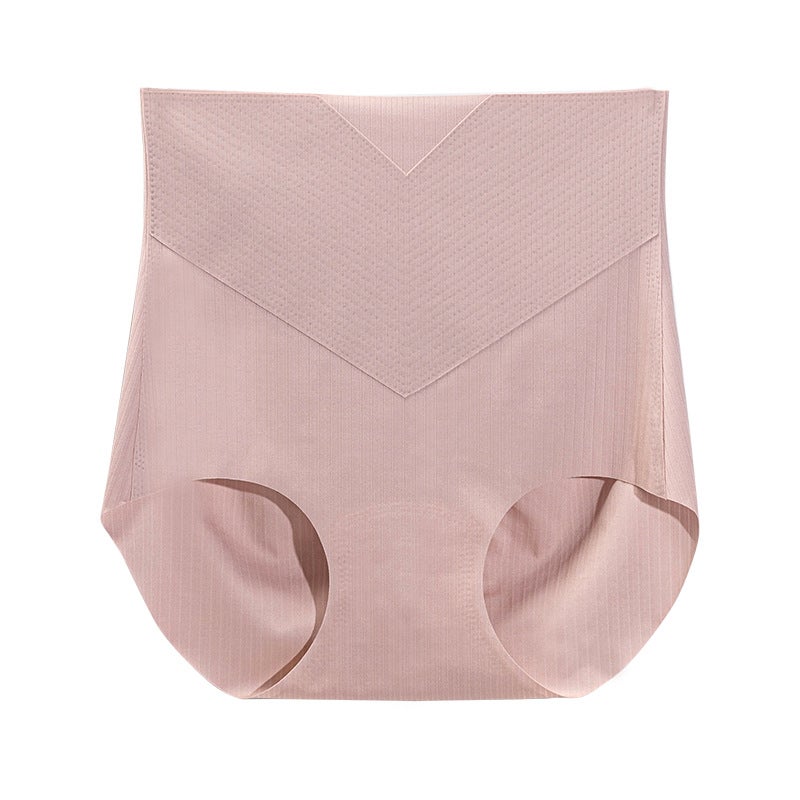 Seamless High-Waist Silk Briefs with Antibacterial Crotch Lotus root starch 