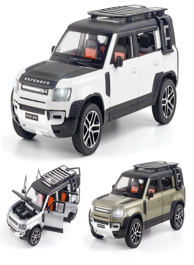 PEZYOX 1:24 Land Rover Defender Alloy Diecast Model Car, Pull Back Vehicle with Openable Doors, Sound & Light Effects, Toy for Kids, for Car Enthusiasts and Collectors. (White) - Image 5