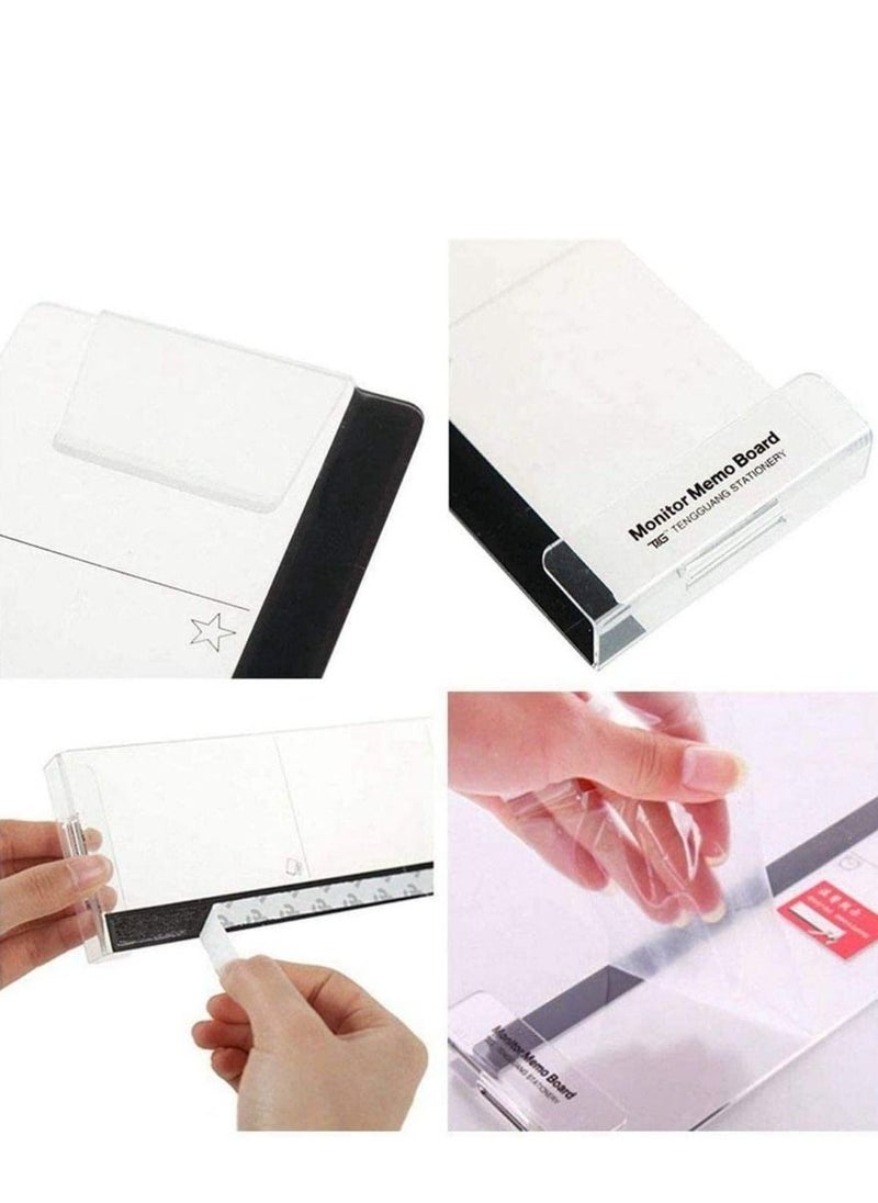 EHOME - 2Pcs Monitor Memo Board Sticky Note Holder Computer Monitor Message Screen Paper Holder - Image 1