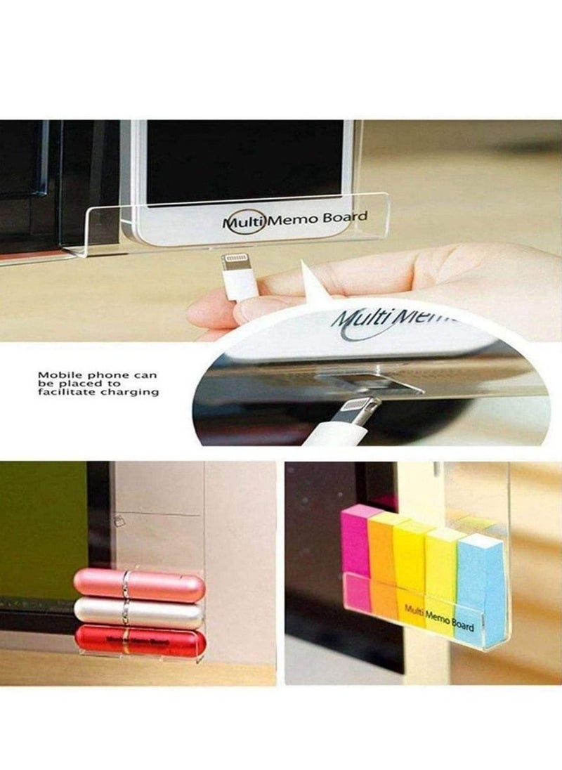EHOME - 2Pcs Monitor Memo Board Sticky Note Holder Computer Monitor Message Screen Paper Holder - Image 1